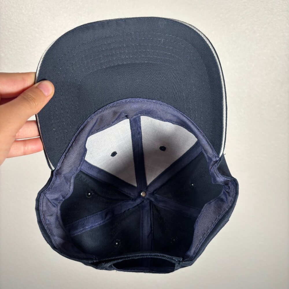 BLUE INSTINCT Black White Dolphin Logo Adjustable Back Strap Baseball Cap Hat - Picture 6 of 6